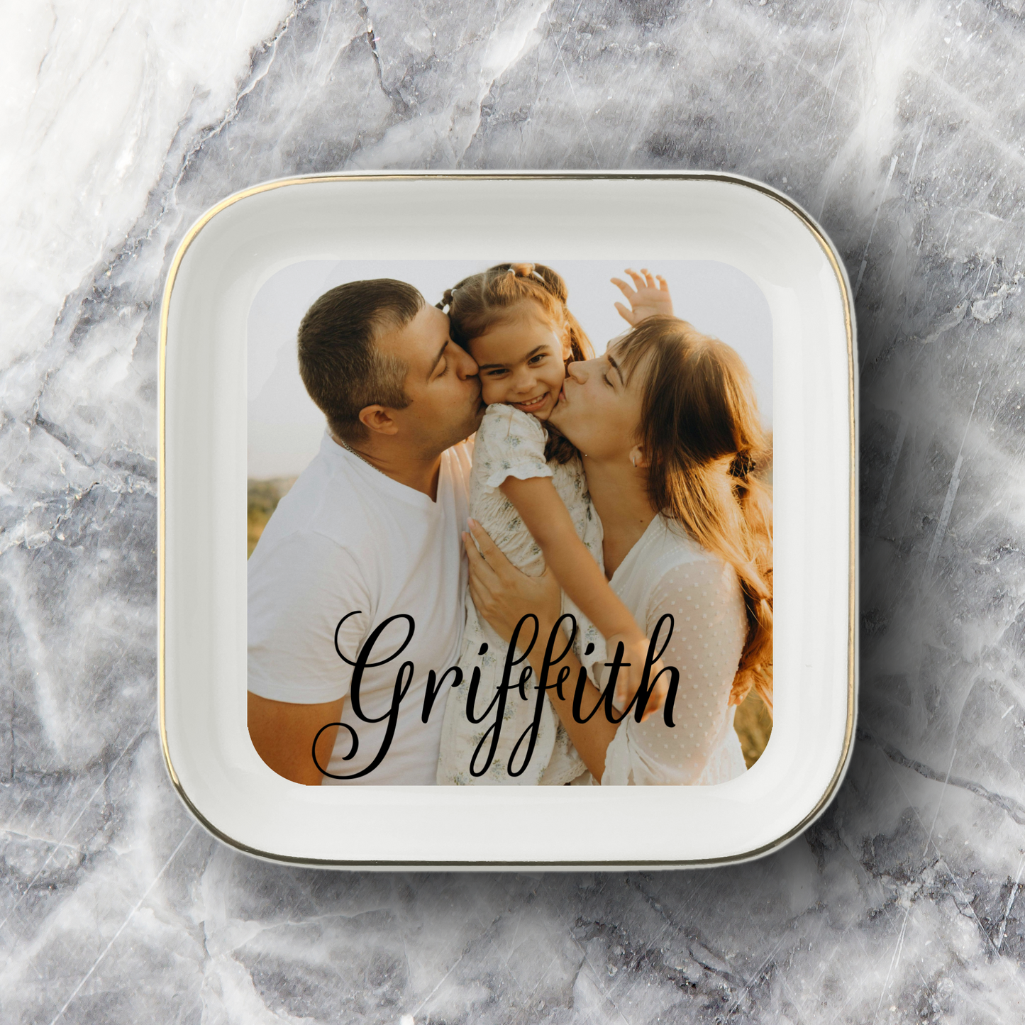 Custom Photo Name Jewelry Dish