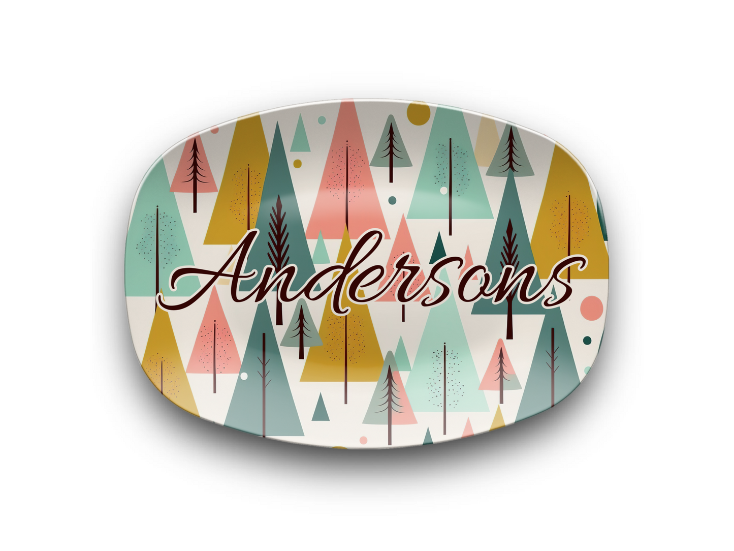 Colored Trees Name Platter