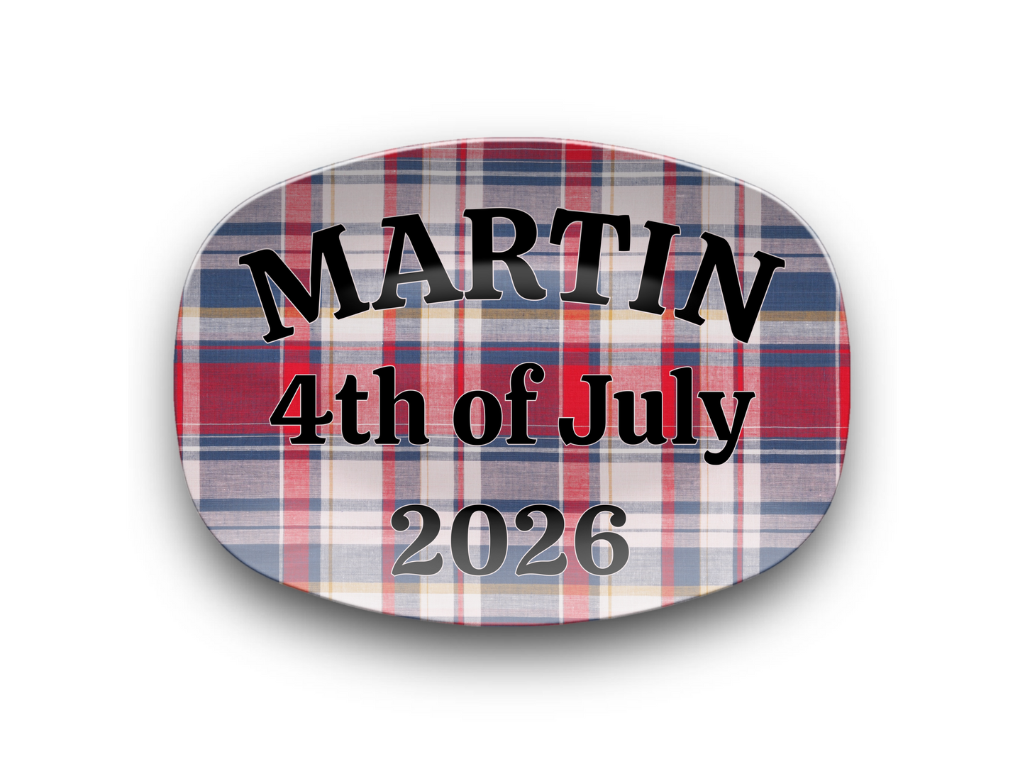 Plaid Name Platter