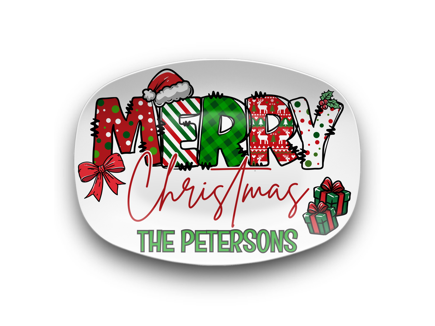 Merry Christmas Name Platter