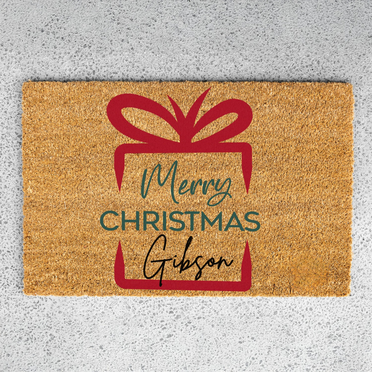 Merry Christmas Gift Name Doormat