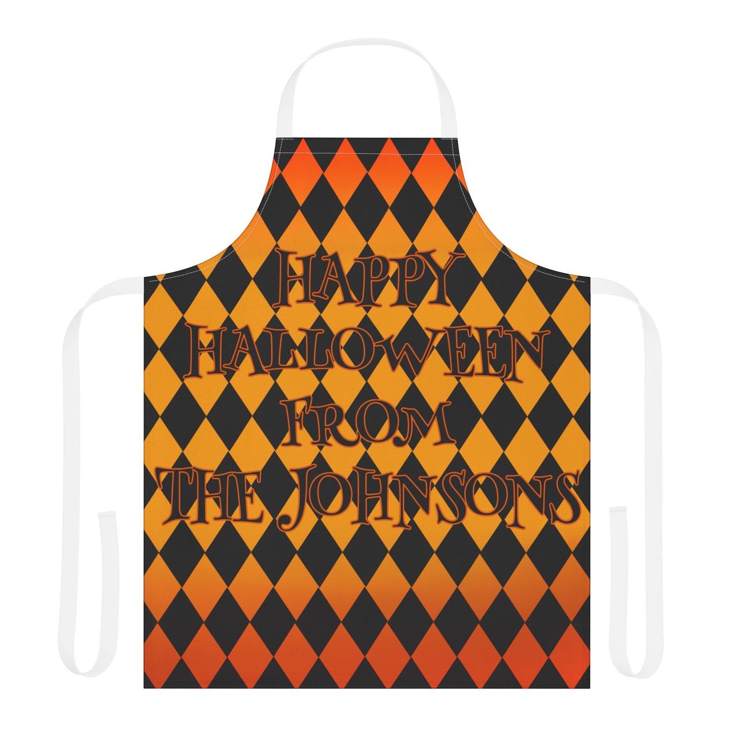 Diamond Shape Happy Halloween Name Apron