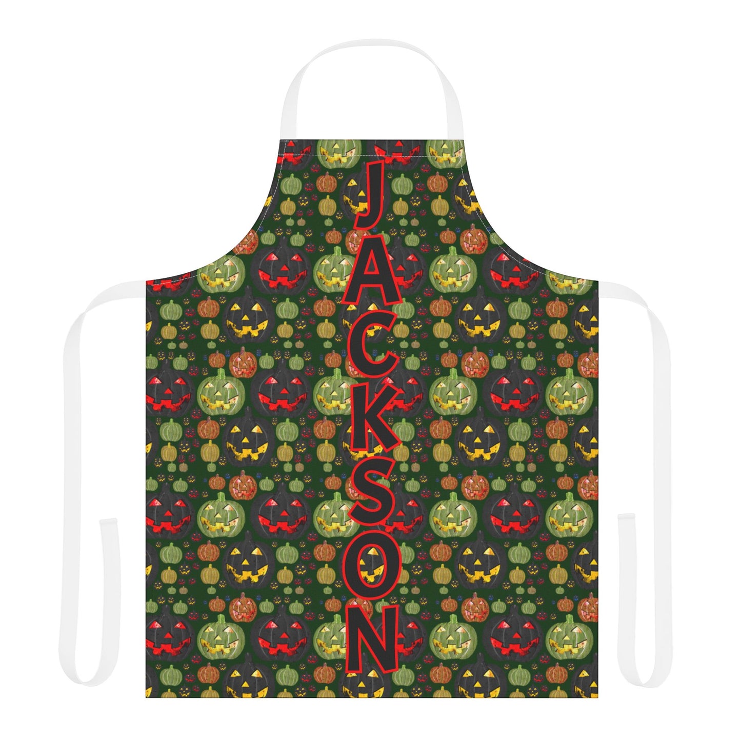 Spooky Pumpkins Name Apron