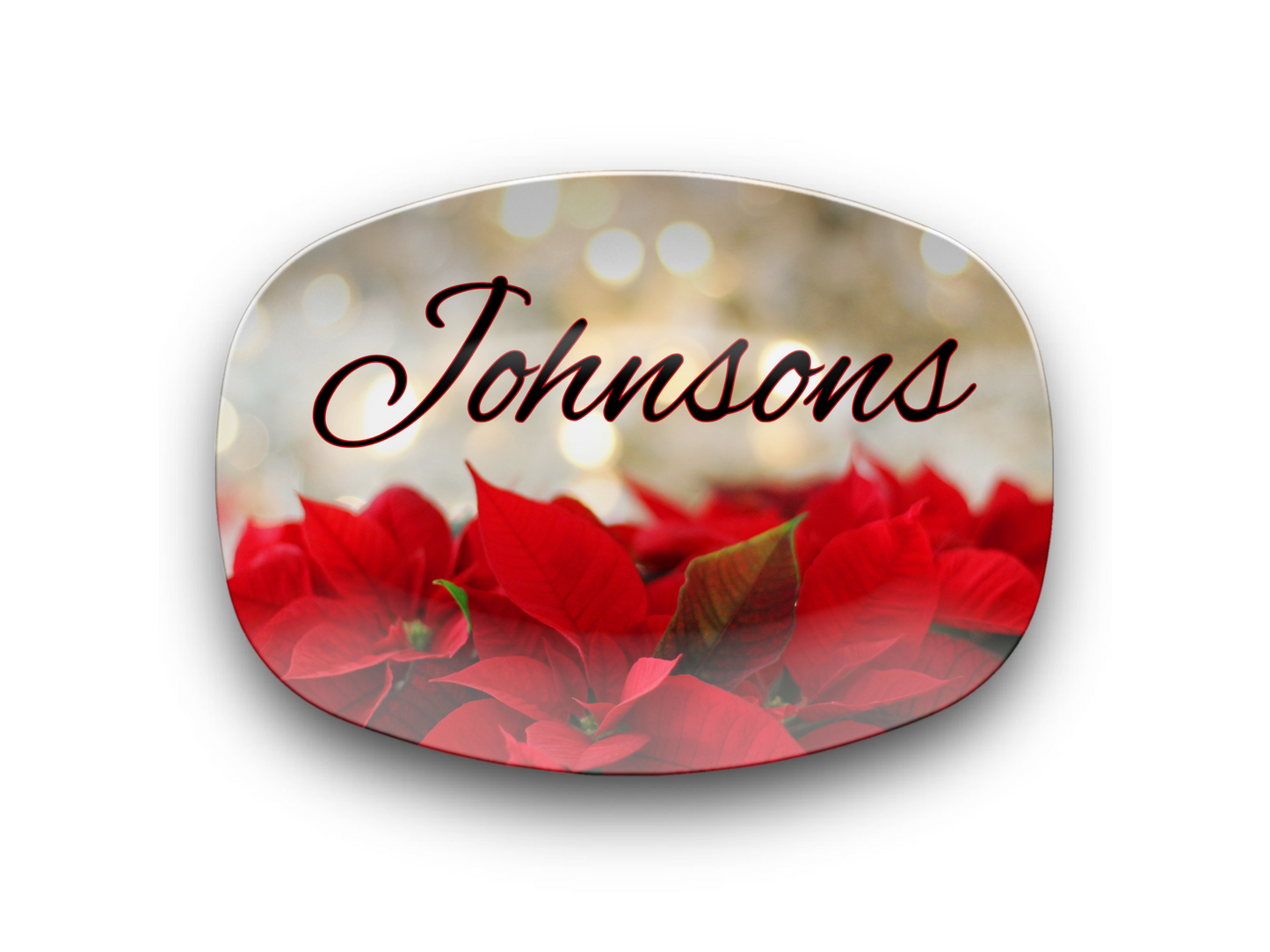 Poinsettas Name Platter