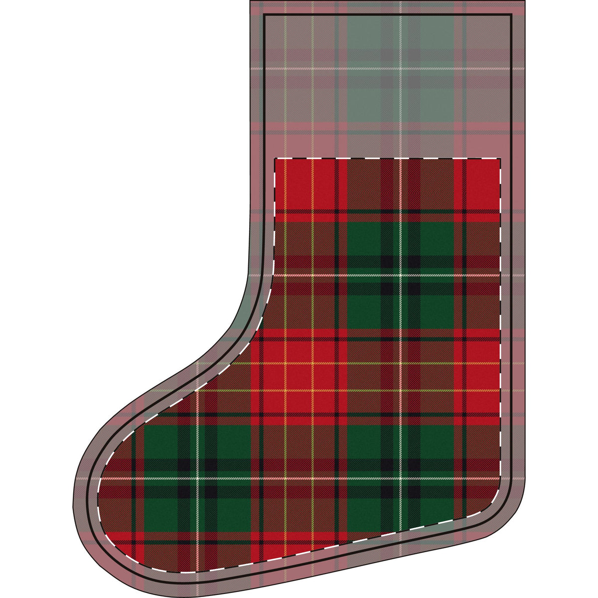 Plaid Tartan Family Christmas Stockings Personalized with Name (Linen)