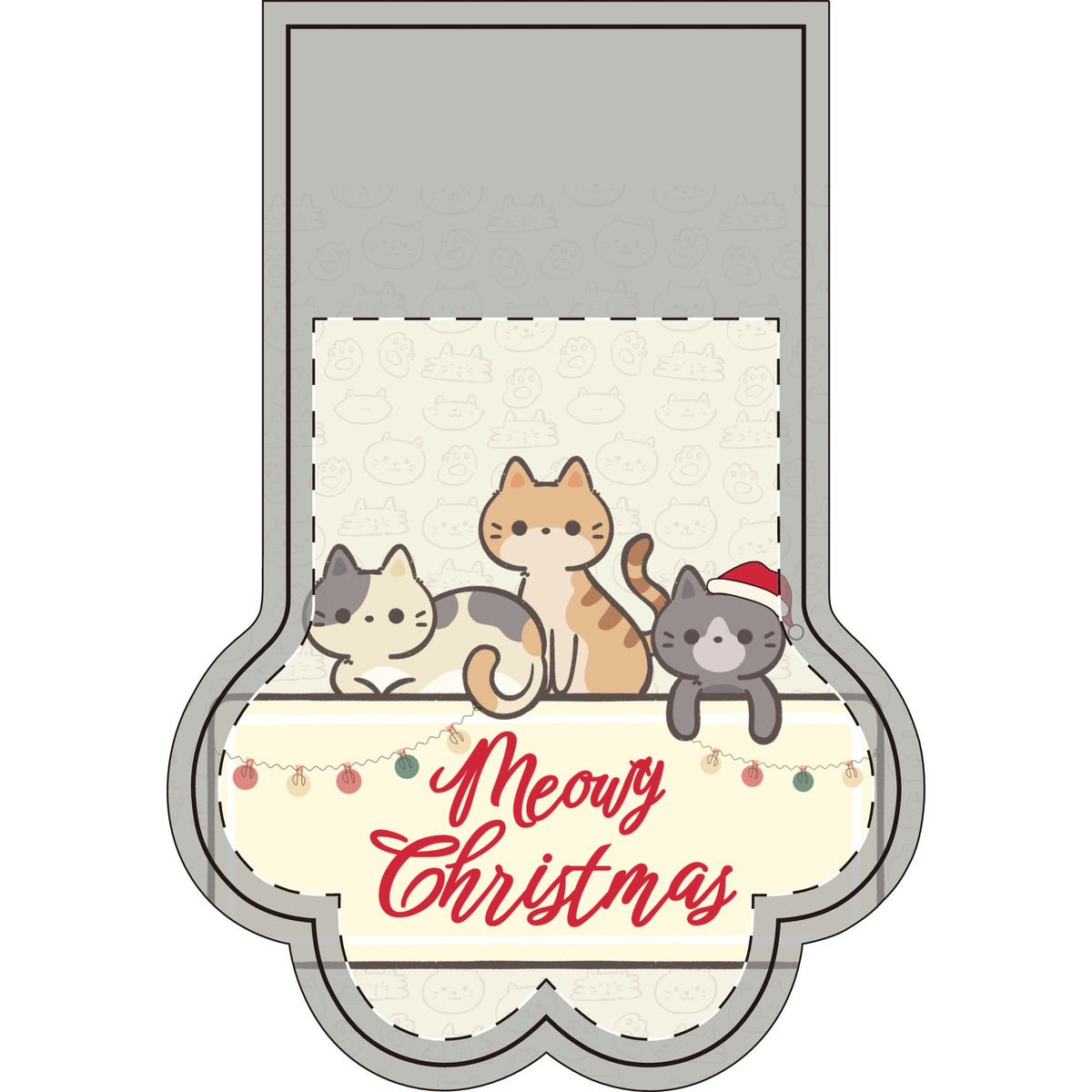 Meowy Christmas Name Stocking (Paw)