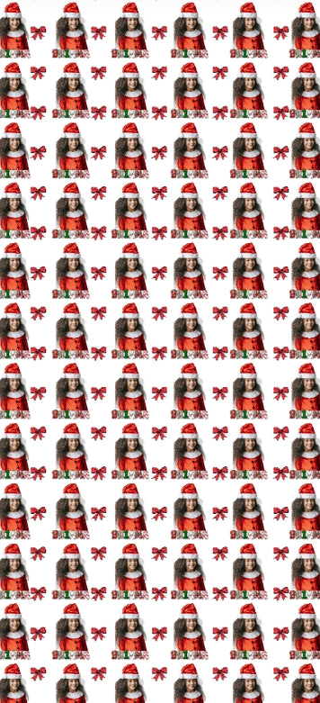 Christmas Photo & Name Bows Gift Wrap Paper