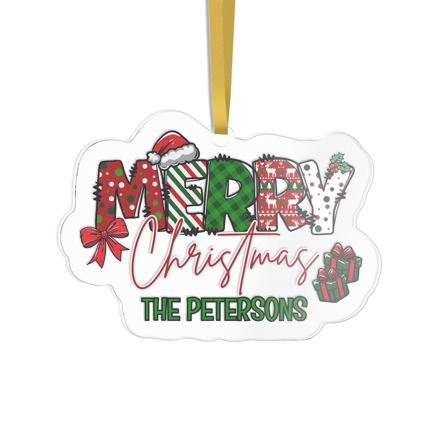 Merry Christmas Name Ornament