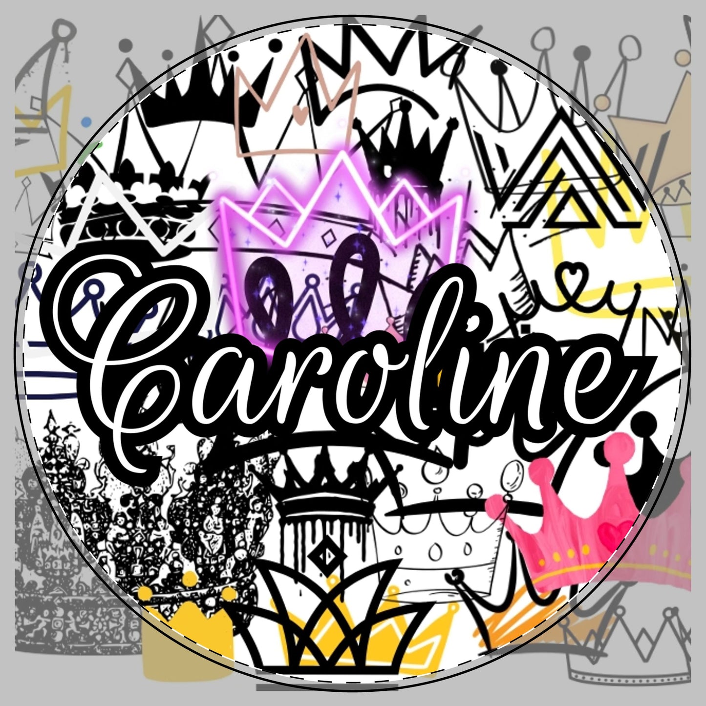 Crowns Name Round Cutting Board