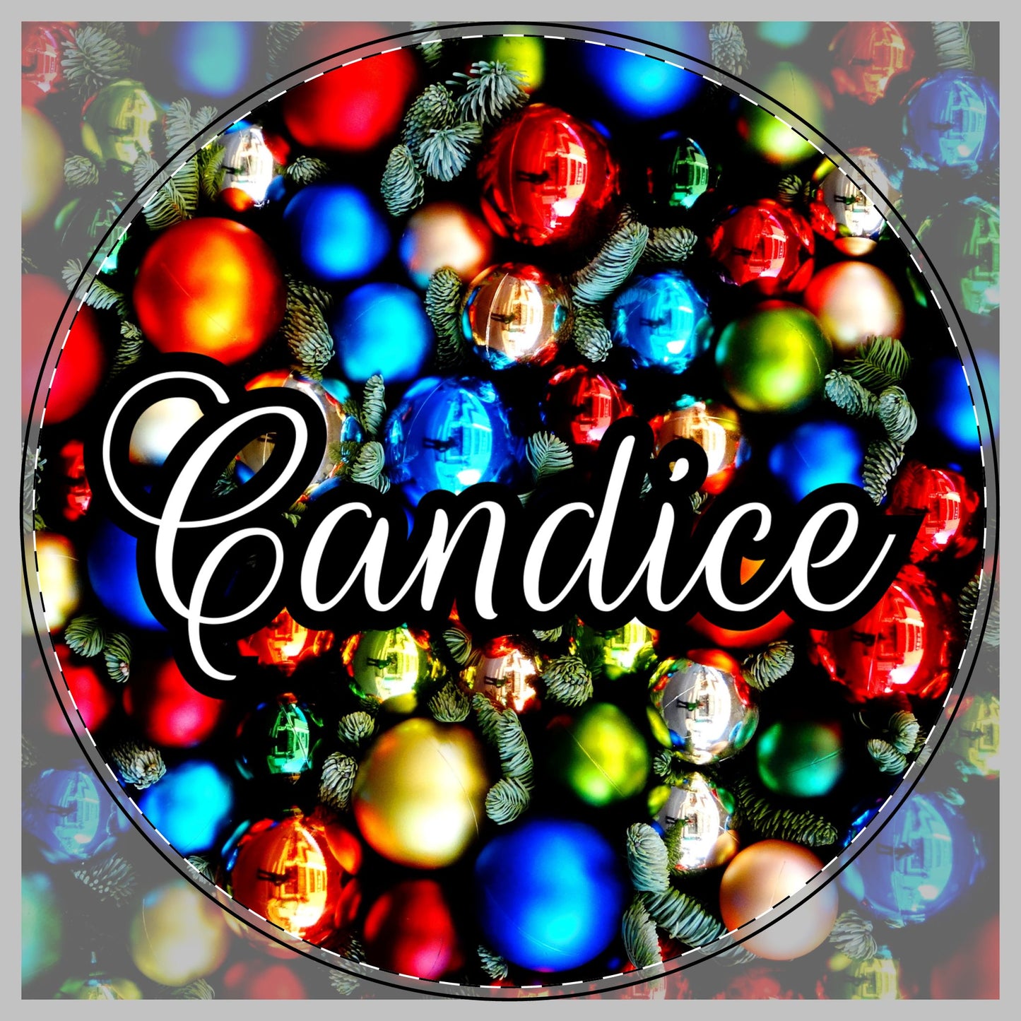 Ornaments Name Round Cutting Board