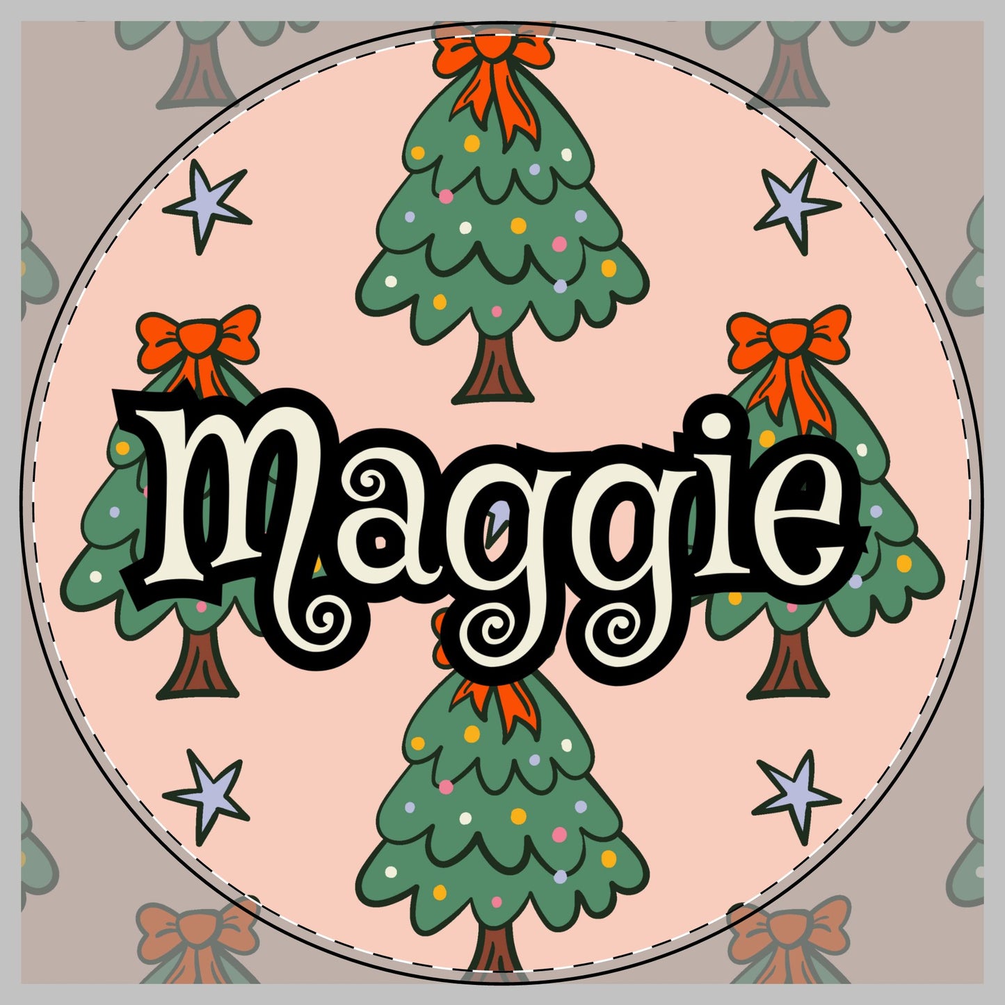 Cute Trees Name Round Cutting Board