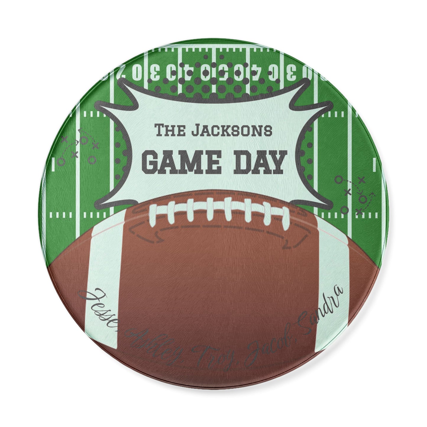 Game Day Names Round Cutting Board