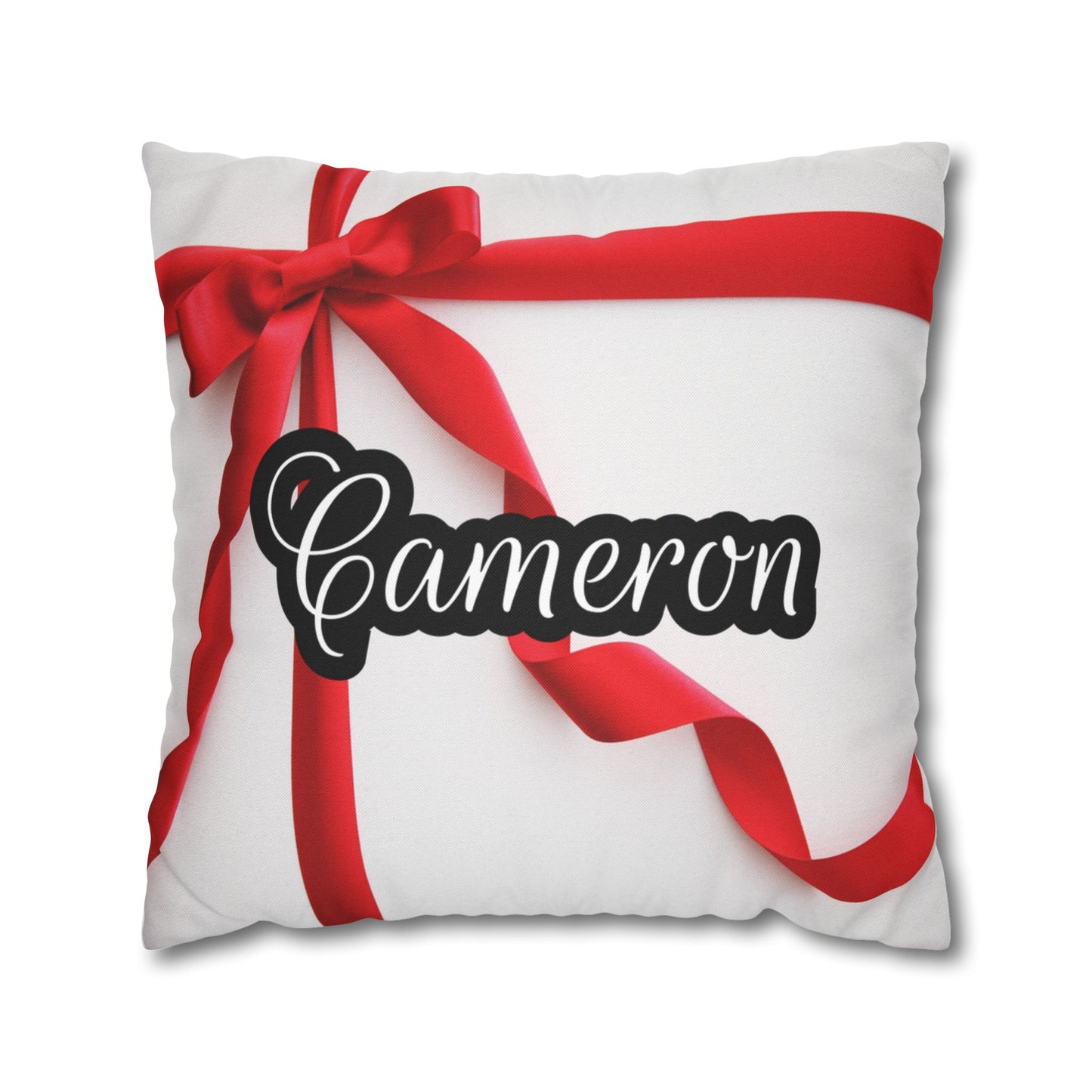 Red Bow Name Square Pillow/Case