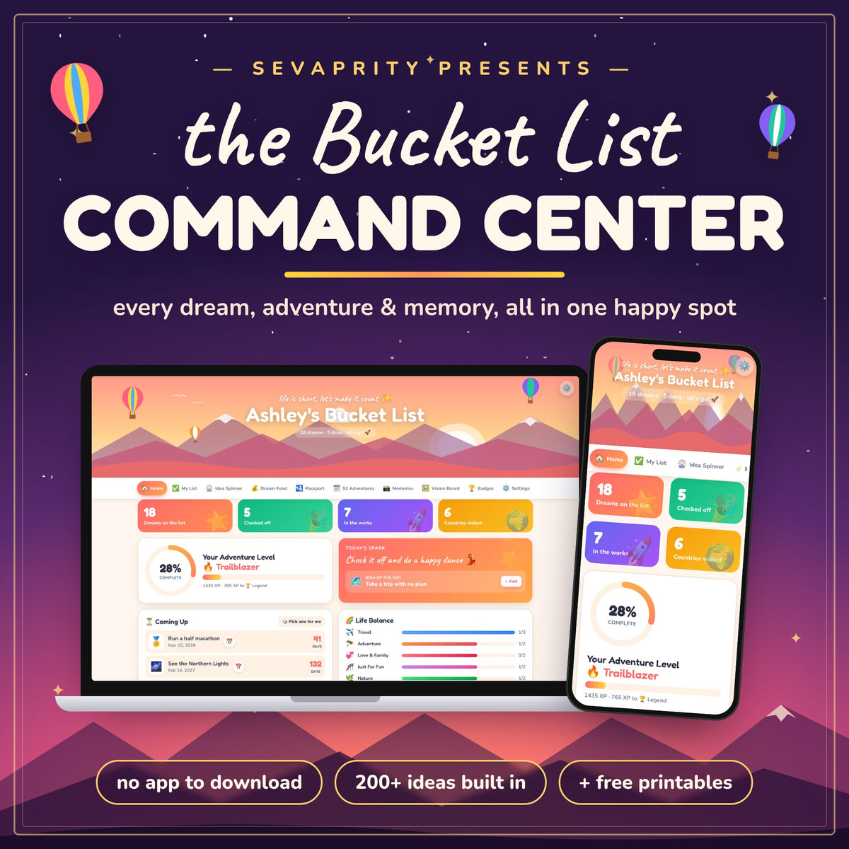 Bucket List Command Center