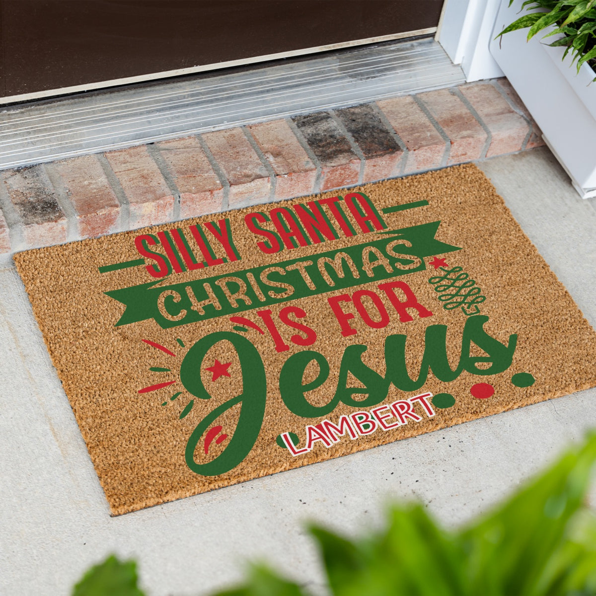 Silly Santa Name Doormat