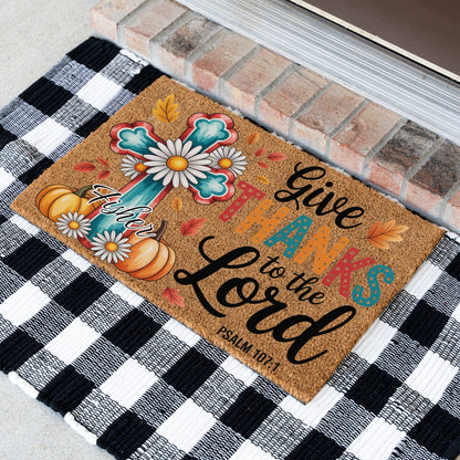 Thanks To The Lord Name Doormat
