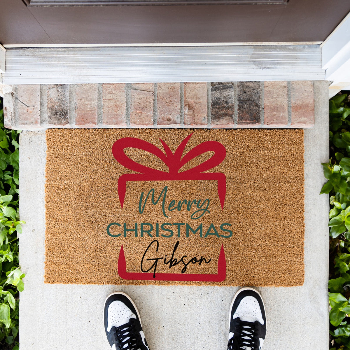 Merry Christmas Gift Name Doormat