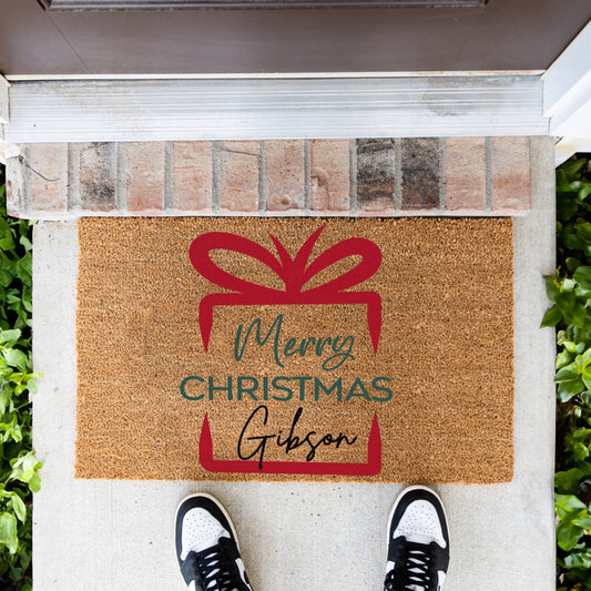 Merry Christmas Gift Name Doormat