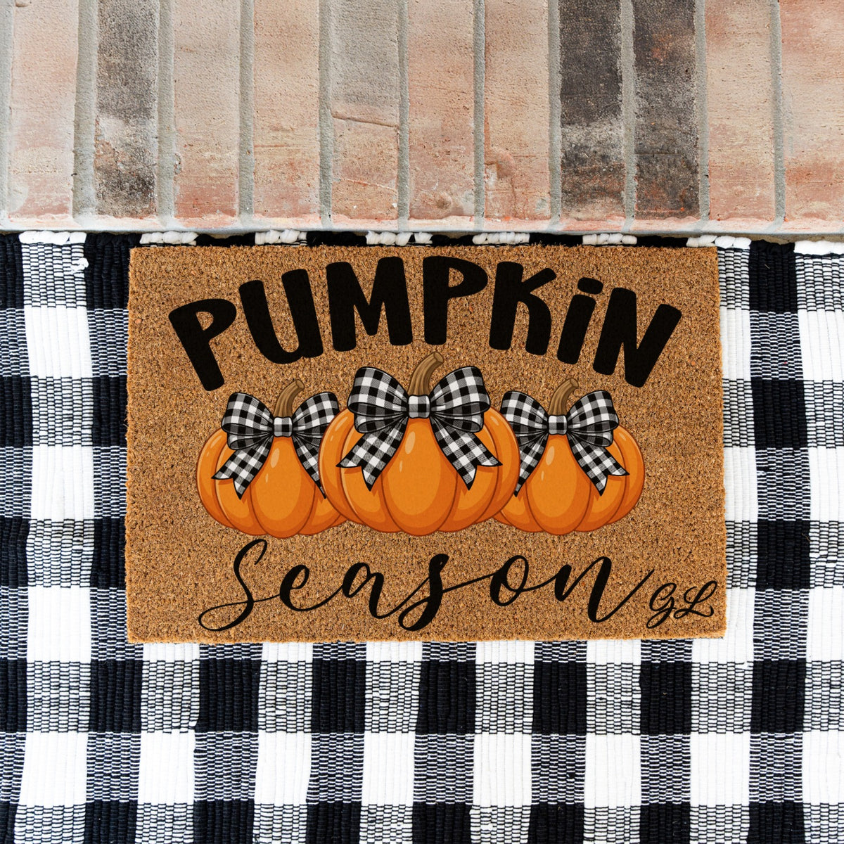 Pumpkins Season Initials UV Printed Doormat