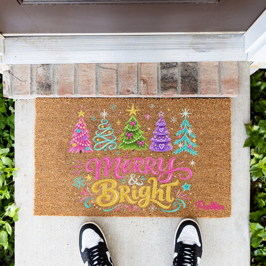 Merry & Bright Trees Name Doormats