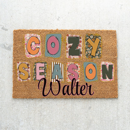 Cozy Season Scrap Name Doormat