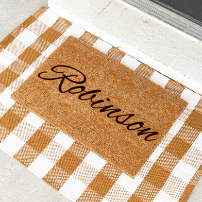 Cozy Vibes Images Name UV Printed Doormat