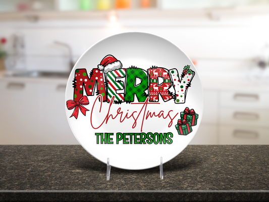 Merry Christmas Name Plate