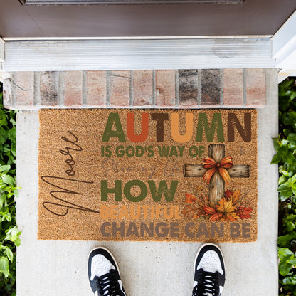 Beautiful Change Name UV Printed Doormat