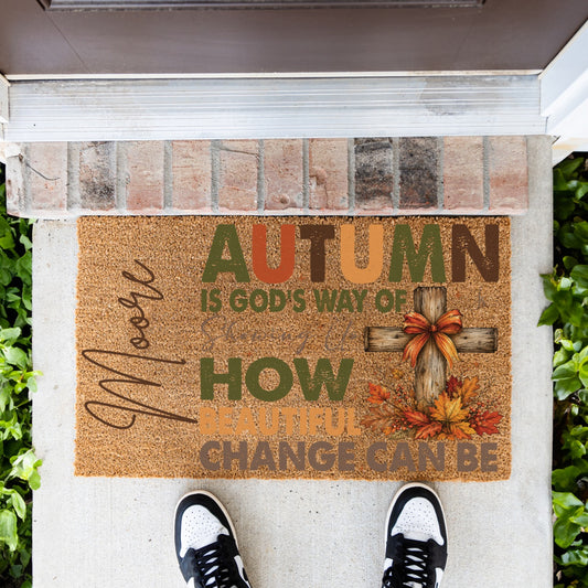 Beautiful Change Name UV Printed Doormat