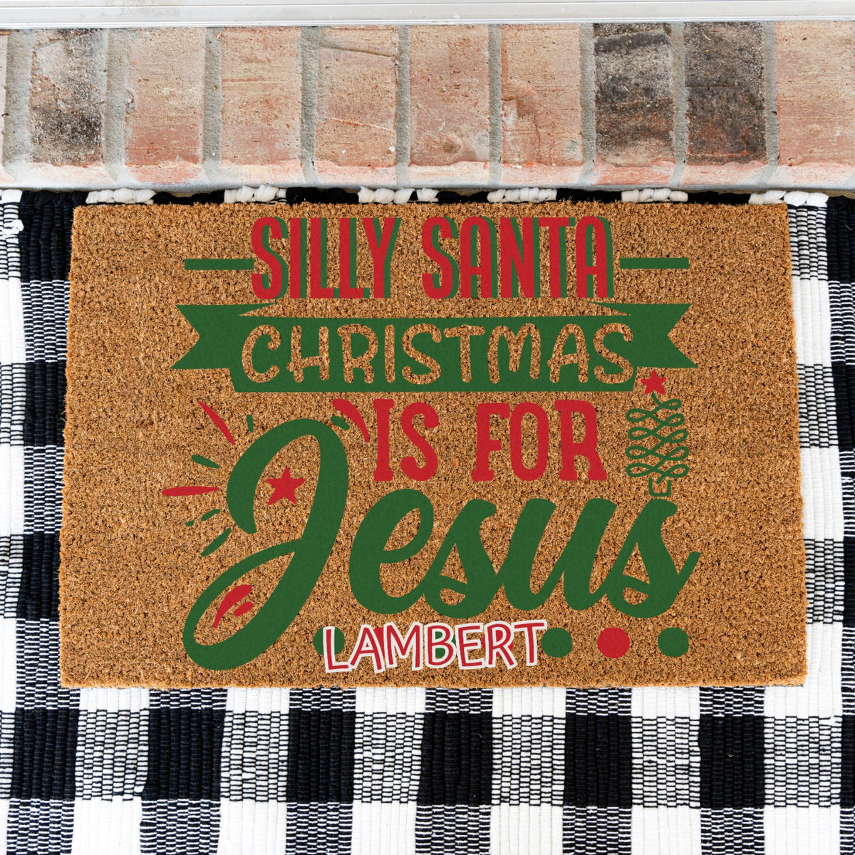 Silly Santa Name Doormat