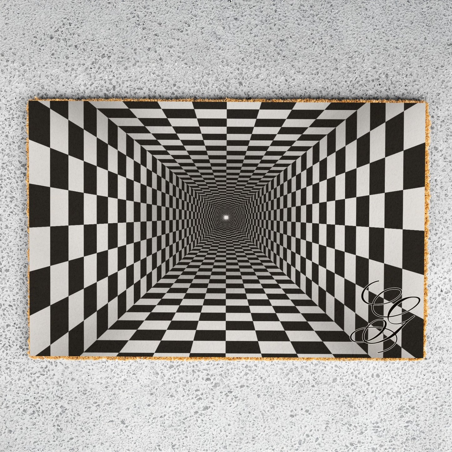 Optical Hole Initial Doormat - UV Printed