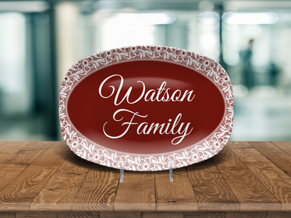 Maroon Lace Family Platter