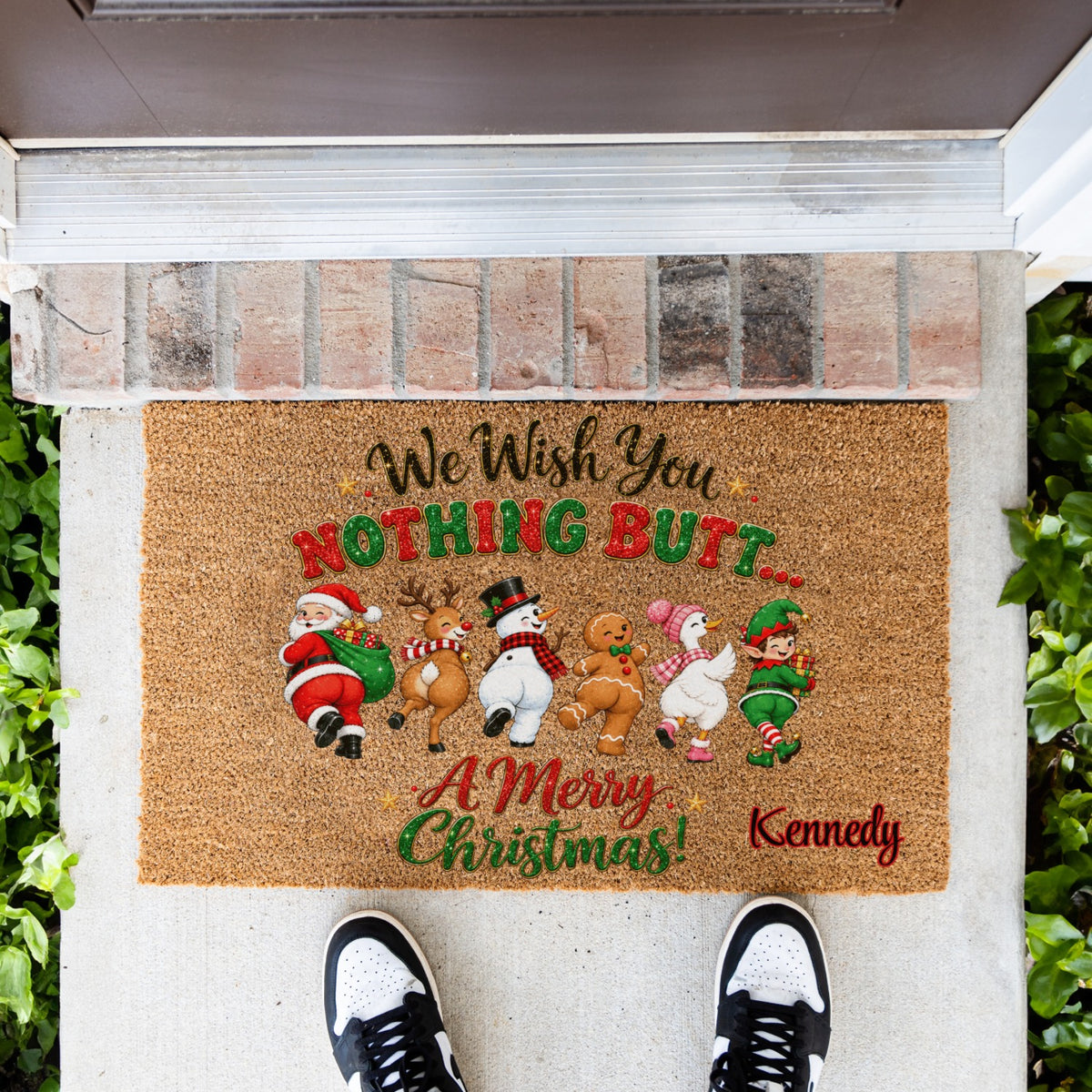 Nothing Butt Christmas Name Doormat