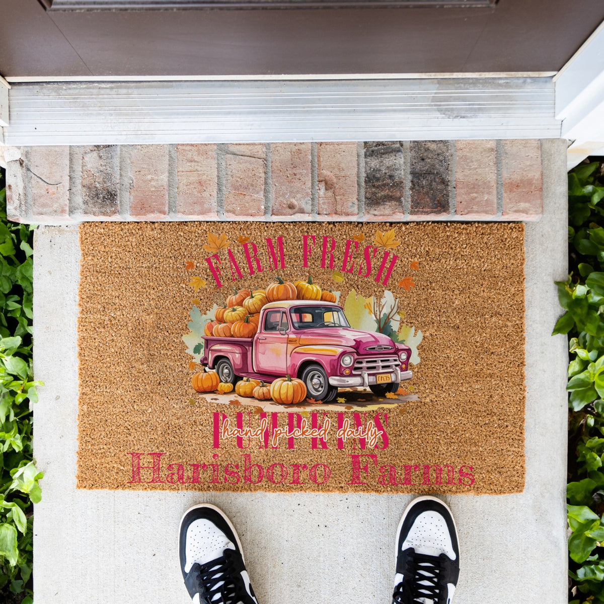 Farm Fresh Picked Pumpkin Name Doormat