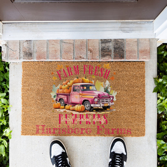 Farm Fresh Picked Pumpkin Name Doormat