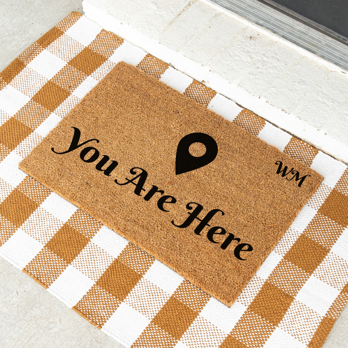You Are Here Initials Doormat - UV Printed