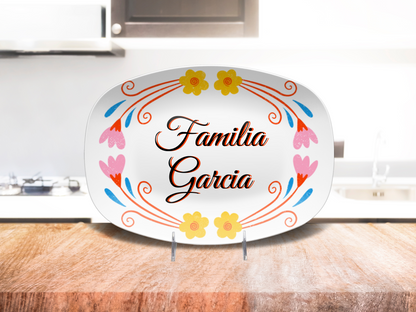 Cute Bright Floral Name Platter
