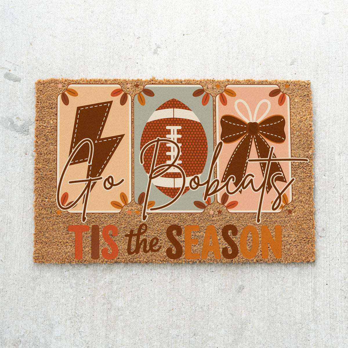 Football Tis The Season Text Doormat