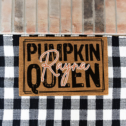 Pumpkin Queen Solid Name Doormat