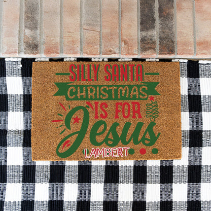 Silly Santa Name Doormat
