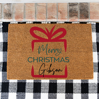 Merry Christmas Gift Name Doormat