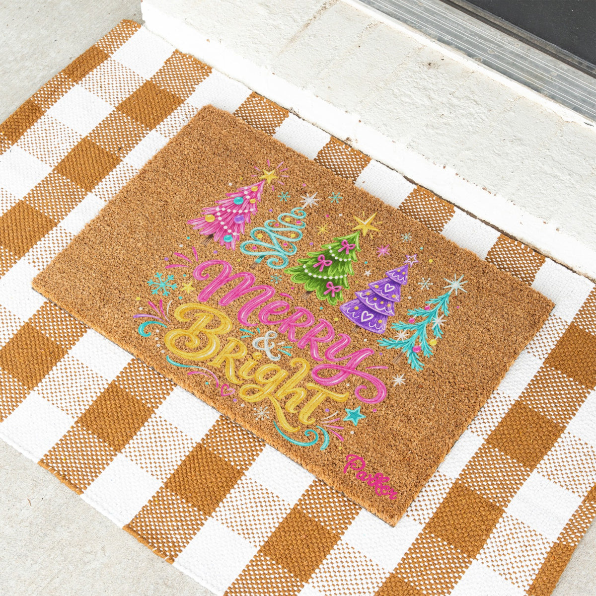 Merry & Bright Trees Name Doormats