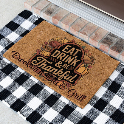 Eat Drink Be Thankful Name Doormat