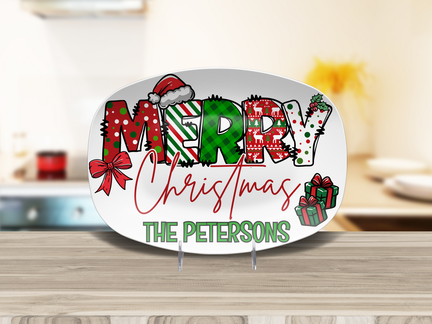 Merry Christmas Name Platter