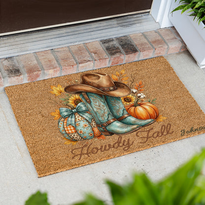 Howdy Fall Name UV Printed Doormat