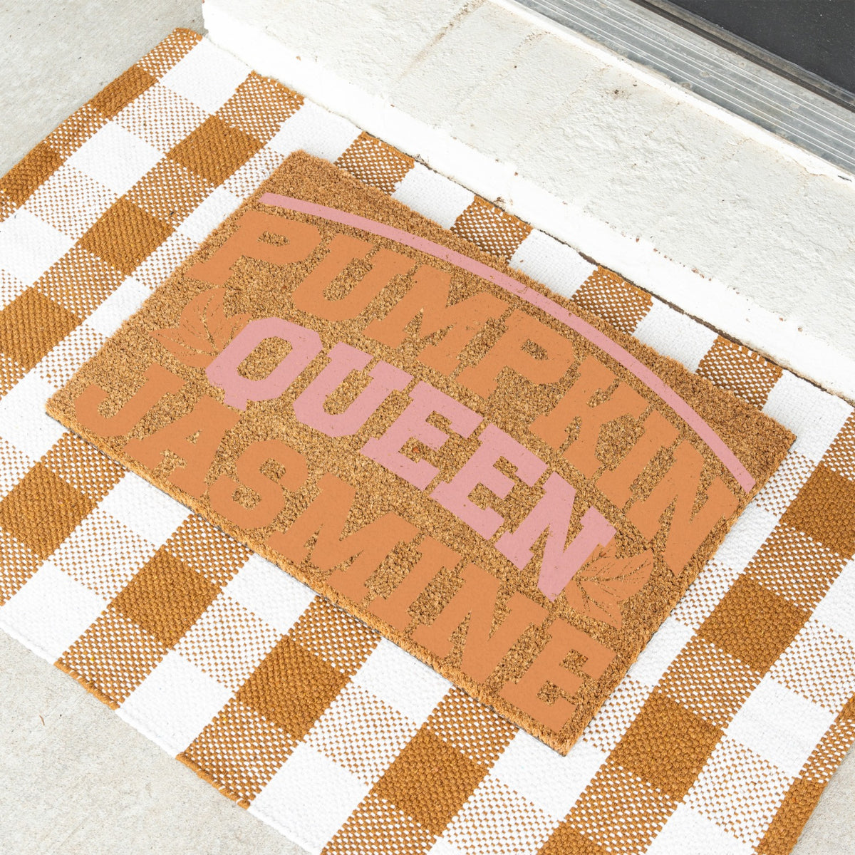Pumpkin Queen Name UV Printed Doormat