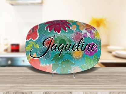 Bright Floral Name Platter