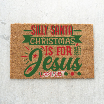 Silly Santa Name Doormat