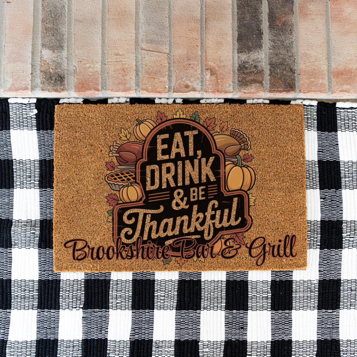 Eat Drink Be Thankful Name Doormat