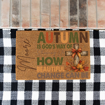 Beautiful Change Name UV Printed Doormat